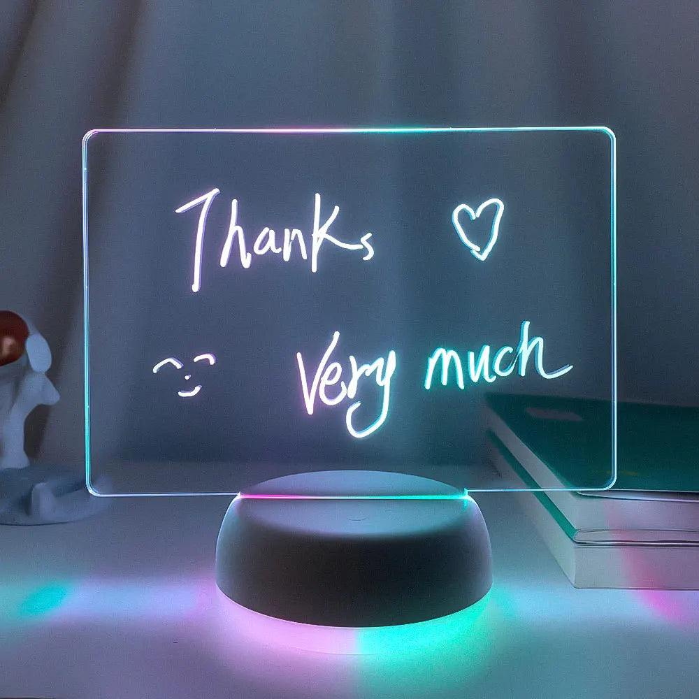 ✨ 3D Note Board Night Light – Two-Tone Message Board for Home & Holiday Decor 📝🌟