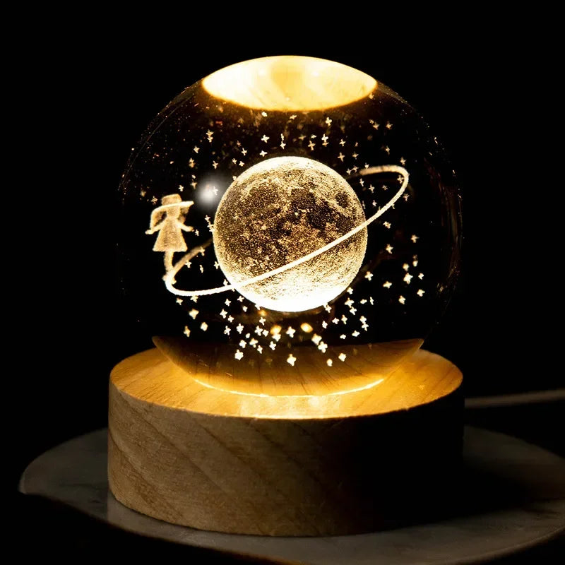 ✨ 3D Galaxy Crystal Lamp 🌌 – Mesmerizing Planetary Glow 🌙 for Your Home & Bedroom 🏡 ✨