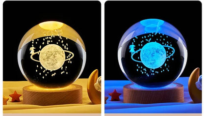 ✨ 3D Galaxy Crystal Lamp 🌌 – Mesmerizing Planetary Glow 🌙 for Your Home & Bedroom 🏡 ✨