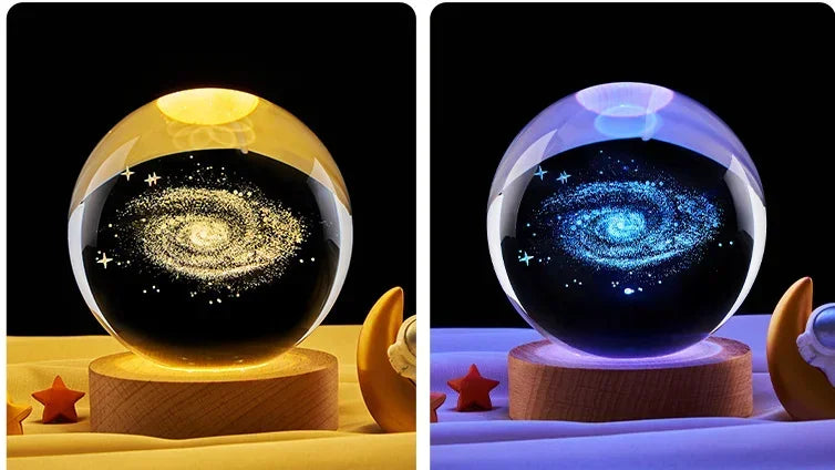 ✨ 3D Galaxy Crystal Lamp 🌌 – Mesmerizing Planetary Glow 🌙 for Your Home & Bedroom 🏡 ✨