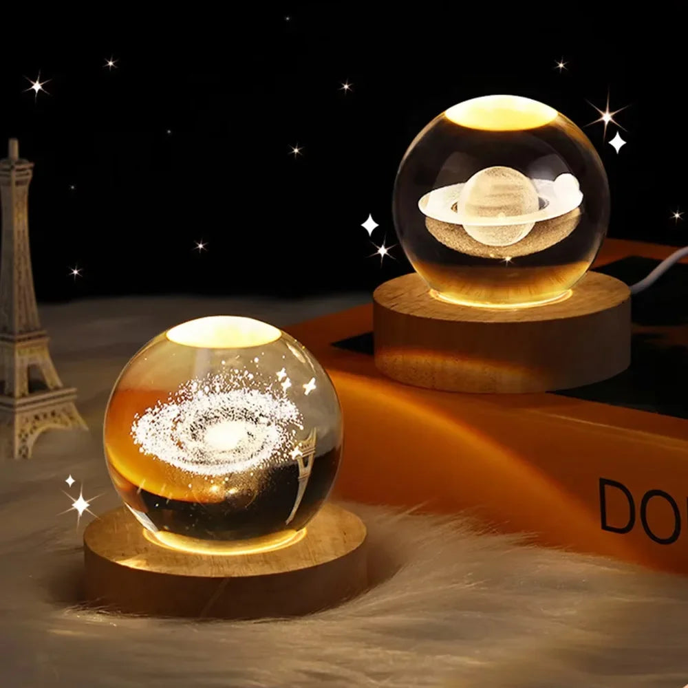 ✨ 3D Galaxy Crystal Lamp 🌌 – Mesmerizing Planetary Glow 🌙 for Your Home & Bedroom 🏡 ✨