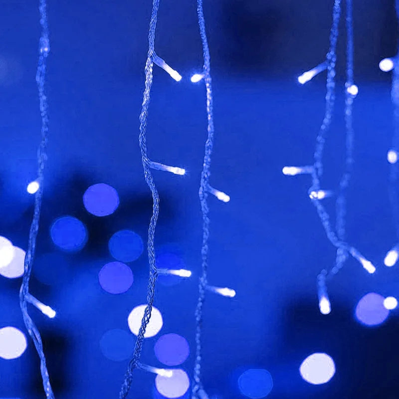 🎄 AC LED Curtain Icicle String Lights – 5m Christmas Garland for Outdoor & Holiday Décor ✨