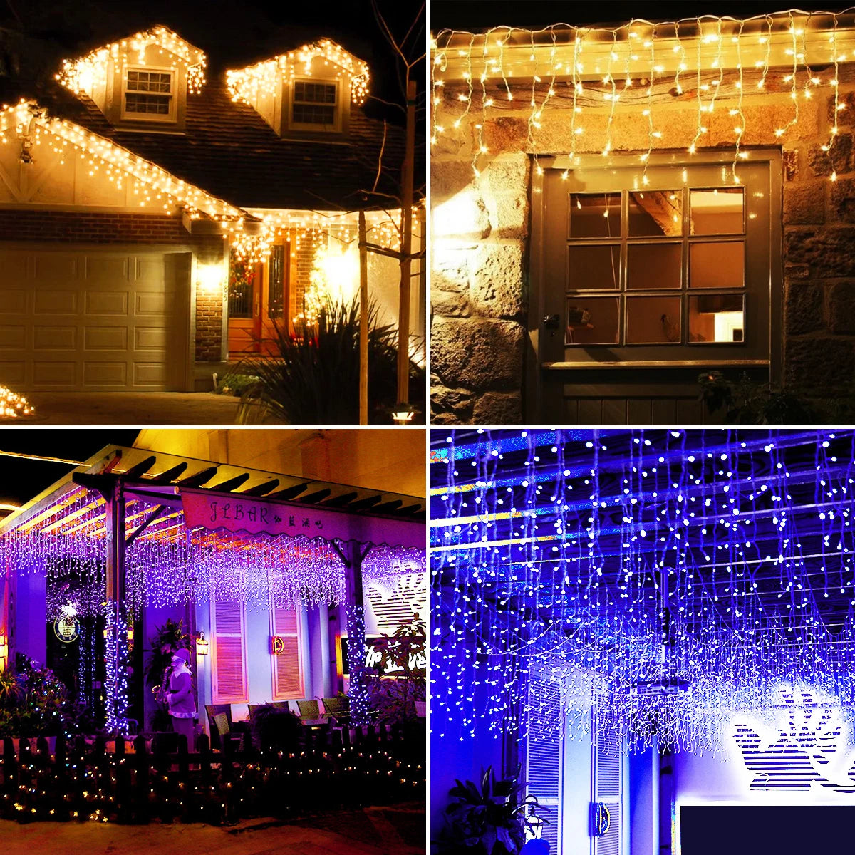 🎄 AC LED Curtain Icicle String Lights – 5m Christmas Garland for Outdoor & Holiday Décor ✨