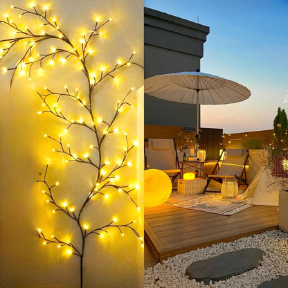 🌟 96-LED Bendable Willow Vine Lights 🌿 – Enchanting Rattan Tree 🌟 for a Cozy Glow ✨