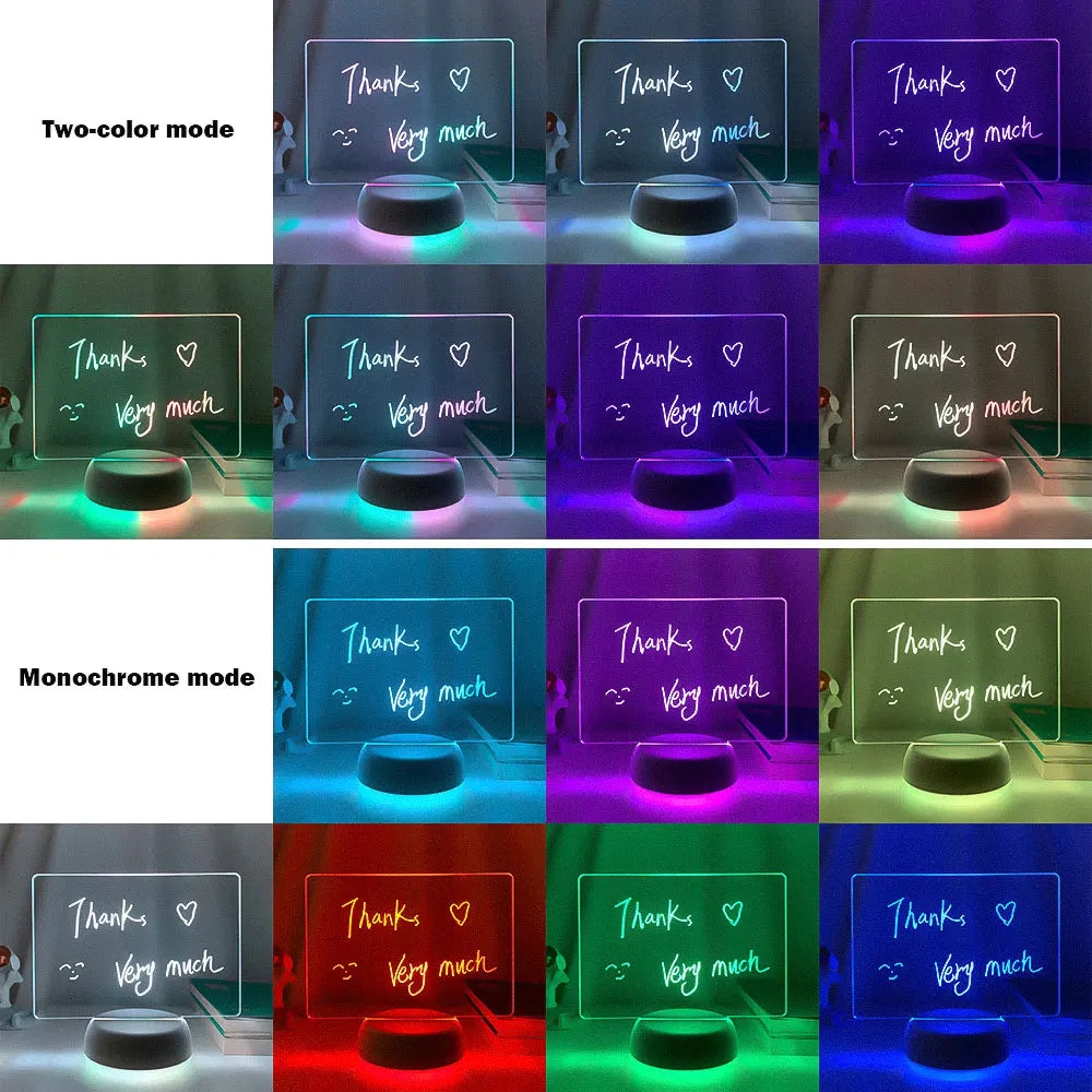 ✨ 3D Note Board Night Light – Two-Tone Message Board for Home & Holiday Decor 📝🌟