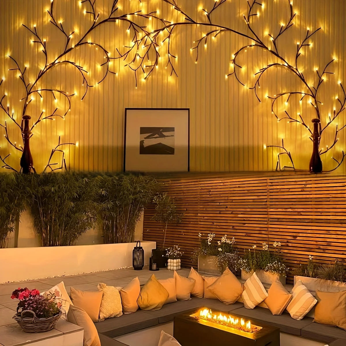 🌟 96-LED Bendable Willow Vine Lights 🌿 – Enchanting Rattan Tree 🌟 for a Cozy Glow ✨