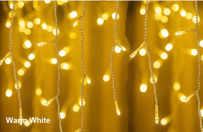 🎄 AC LED Curtain Icicle String Lights – 5m Christmas Garland for Outdoor & Holiday Décor ✨