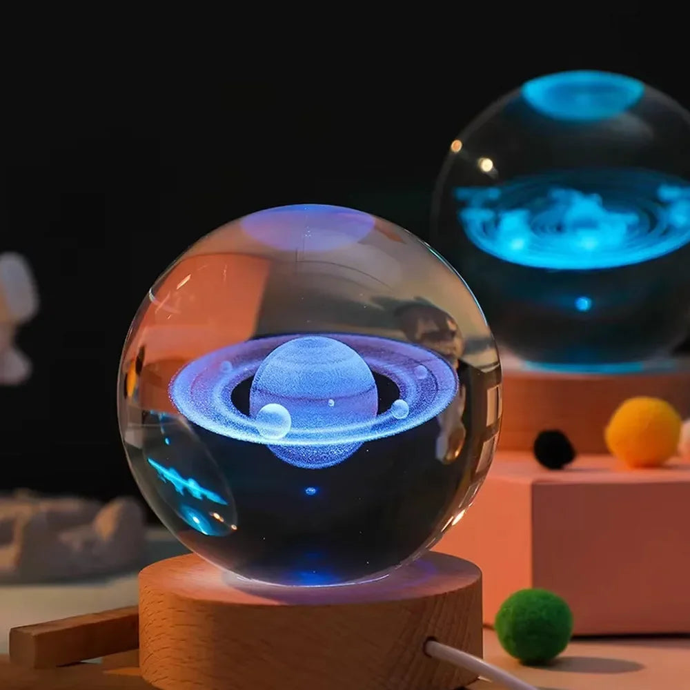 ✨ 3D Galaxy Crystal Lamp 🌌 – Mesmerizing Planetary Glow 🌙 for Your Home & Bedroom 🏡 ✨